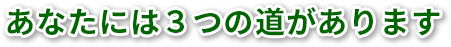 あなたには３つの道があります